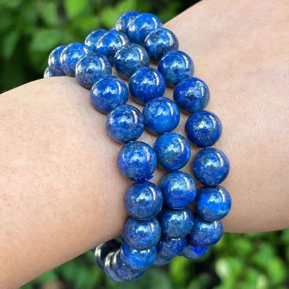 10.5mm stretchable lapis lazuli bracelet‎
